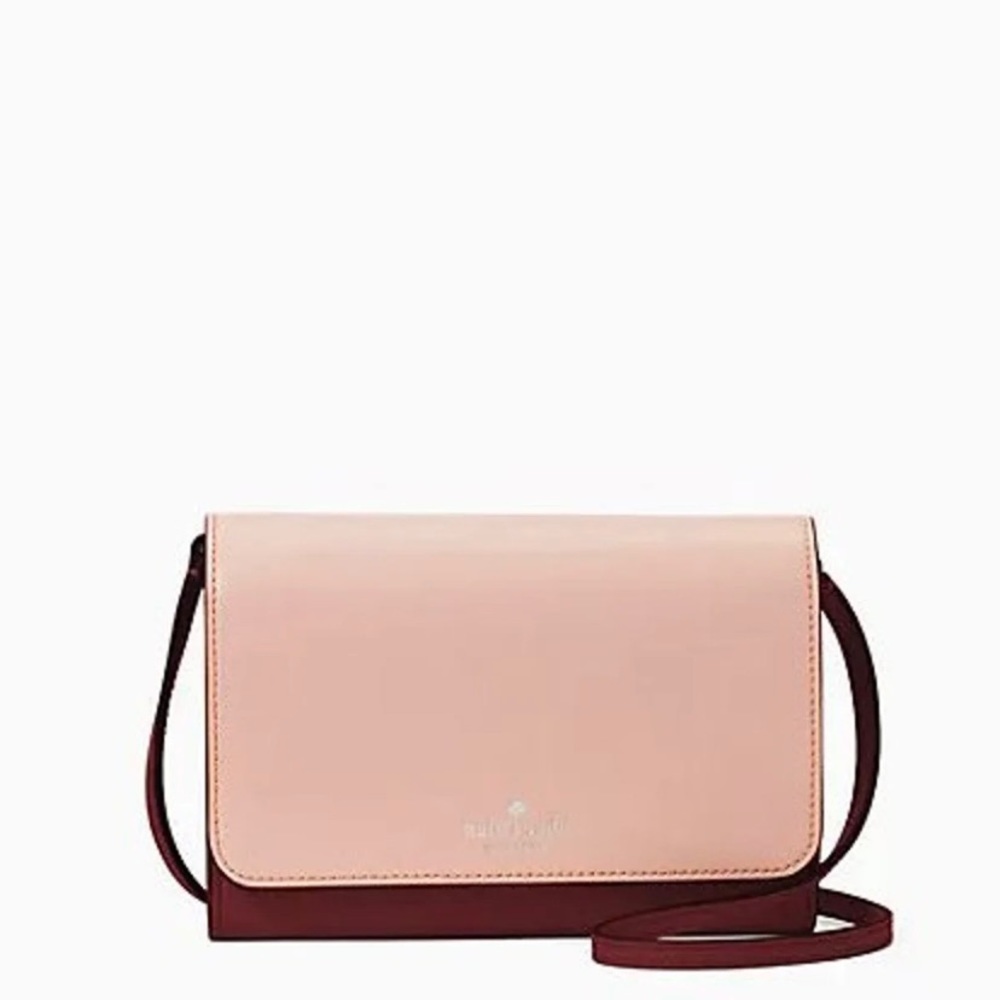 Kate Spade Kerri Small Flap Wallet on a Strap Cherrywood NWT